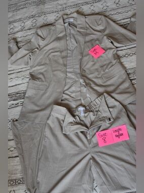 Leith Beige Plaid Pantsuit - Two-Piece Set